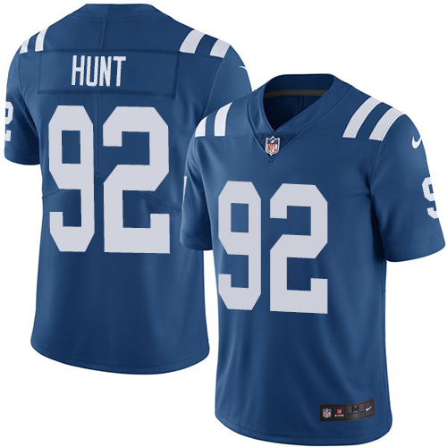 Indianapolis Colts #92 Limited Margus Hunt Royal Blue Nike NFL Home Youth Vapor Untouchable jerseys